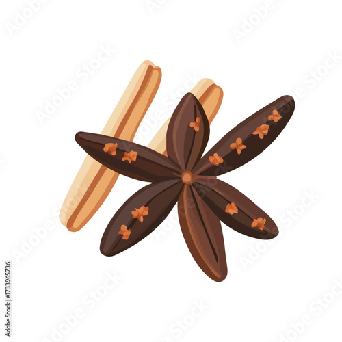 2D flat vector illustration of a Clove in icon style, isolated on white background
