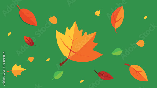 Warm autumn falling leaves nature illustration