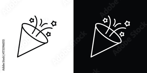 Confetti icon outline pictogram isolated on white. Vector Icon shape.