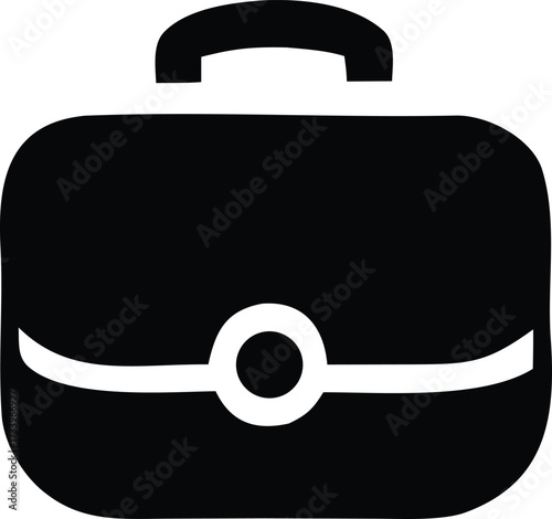 Modern briefcase icon representing business travel and professional work essentials for digital use