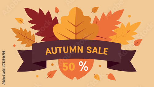 Autumn leaves on rustic wooden background