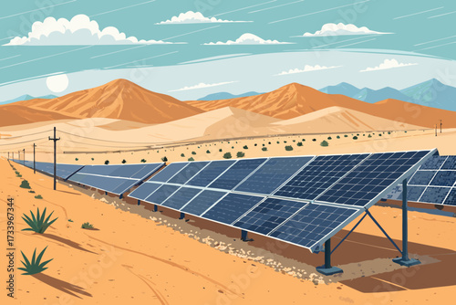 Solar Farm Desert Bold Energy Premium Digital Asset Perfect for Editorial Content