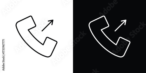 Call outgoing icon outline pictogram isolated on white. Vector Icon shape.