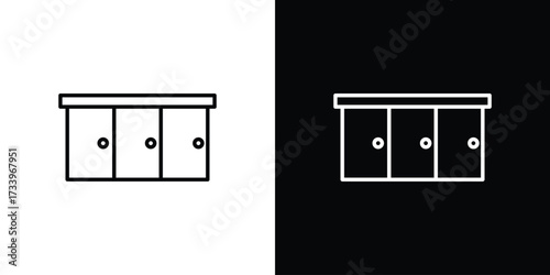 Cabinet icon outline pictogram isolated on white. Vector Icon shape.
