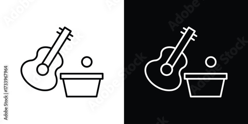 Busking icon outline pictogram isolated on white. Vector Icon shape.