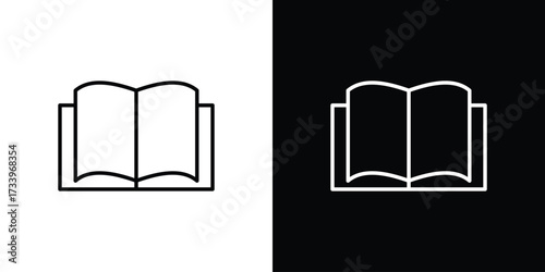 Book icon outline pictogram isolated on white. Vector Icon shape.