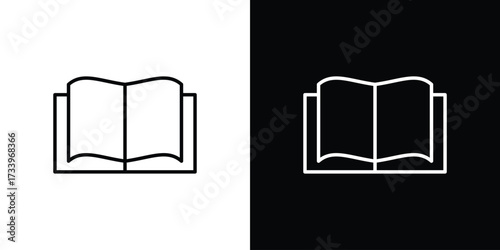 Book icon outline pictogram isolated on white. Vector Icon shape.
