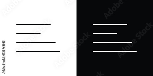 Align left icon outline pictogram isolated on white. Vector Icon shape.