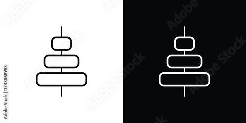 Align center icon outline pictogram isolated on white. Vector Icon shape.