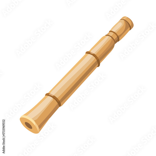 Modern flat 2D vector illustration of Bassoon Reed, clean and minimal design, isolated on white background.