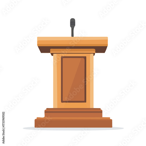 Choir Conductors Podium, 2D flat vector illustration, simple and modern style, isolated on a plain white background.