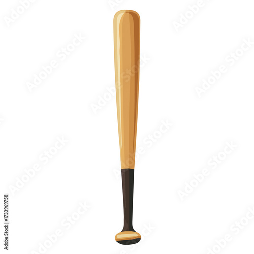 Baseball Bat in a clean 2D flat vector icon style, minimal and simple, set on a plain white background.