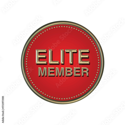 Elite Member Badge with Gold Text and Red Background