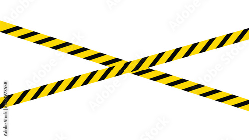 Under construction page with caution tape. border and hazard warning lines, vector illustration.