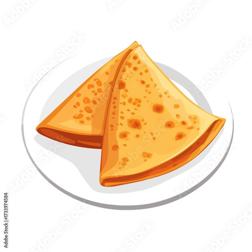 Flat 2D vector illustration of Dosas, simple icon style on a clean white background.