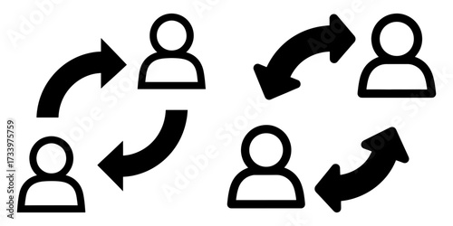 Vector art of two different diagrams showing the concept of feedback loop for presentation