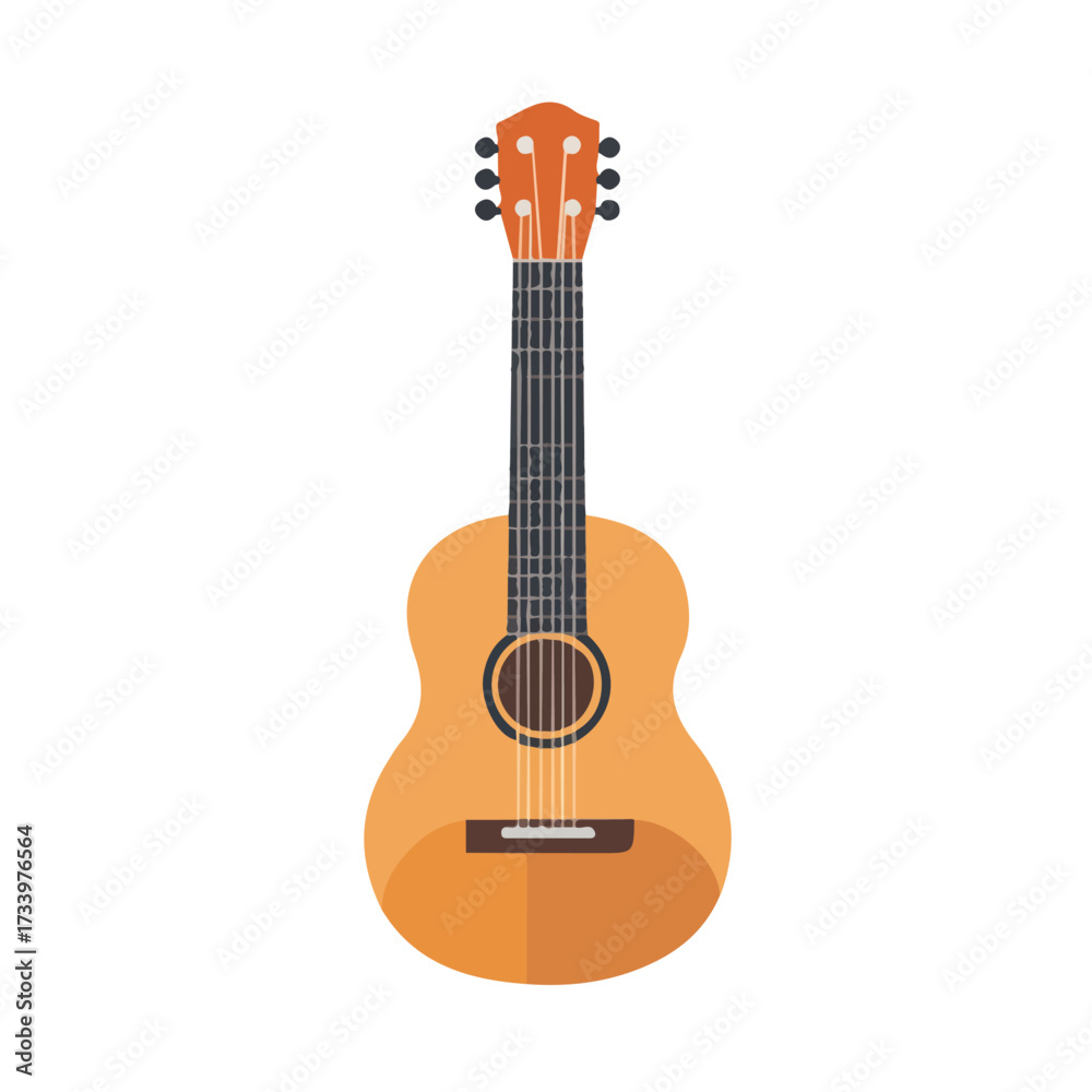 Obraz premium Minimal flat vector of a Guitar Capo, 2D icon-style illustration on white background