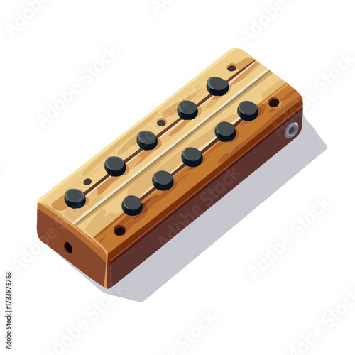 Harmonica Holder, flat style 2D vector image, isolated on a white background