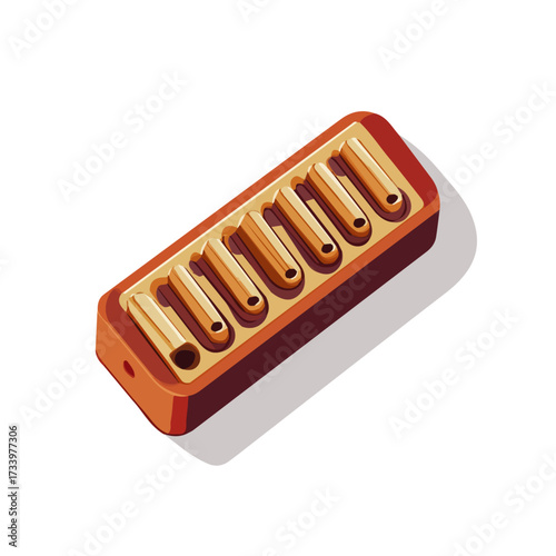 2D flat vector illustration of a Harmonica Holder in icon style, isolated on white background