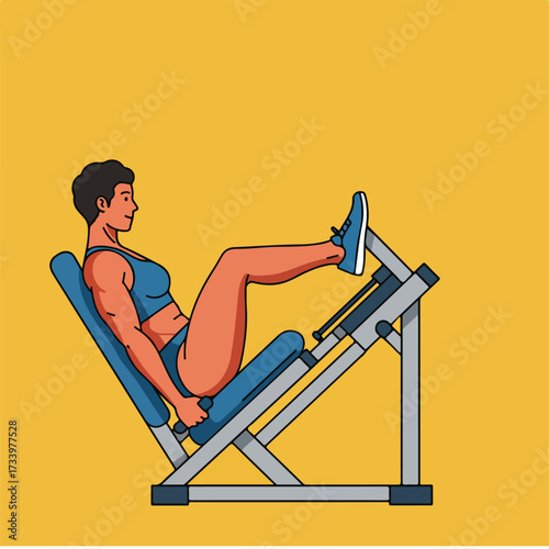 Woman exercising on a leg press machine