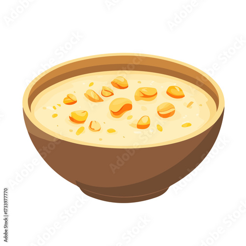 Kheer, flat style 2D vector image, isolated on a white background