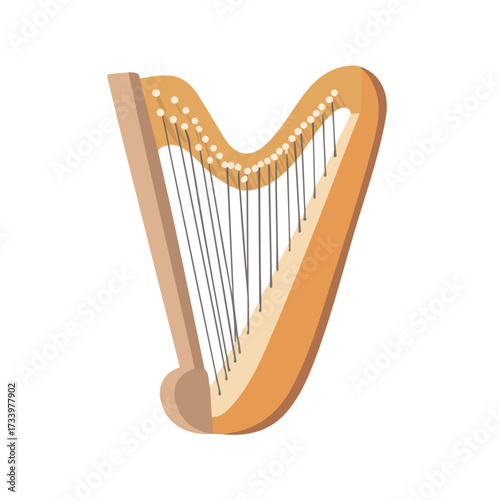 Flat 2D Harp Tuning Pins illustration, vector graphic in icon style, on white background