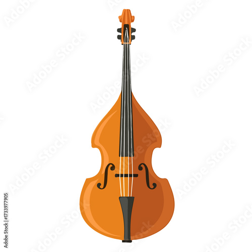 Double Bass, flat style 2D vector image, isolated on a white background