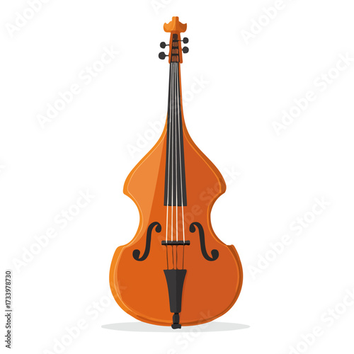 Minimal flat vector of a Double Bass Case, 2D icon-style illustration on white background