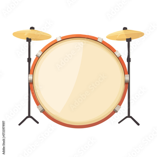2D flat vector illustration of a Drumhead in icon style, isolated on white background
