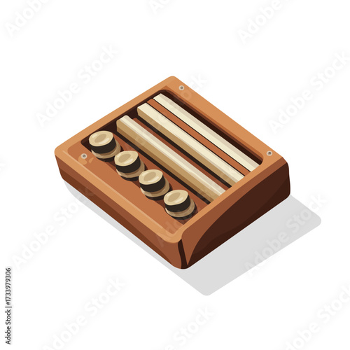 2D flat vector illustration of a Harmonica Holder in icon style, isolated on white background