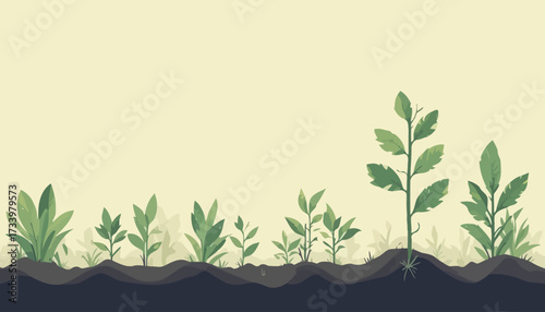 plant grow vector
