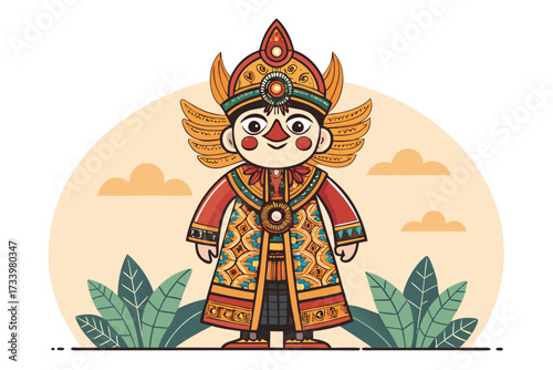 Depicting Wayang Golek Wooden Puppet With Ornate Costume Beautiful Professional Photo
