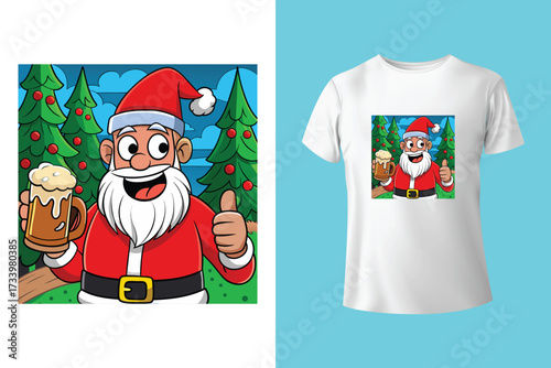 Ho Ho Ho - text with symbols. Santa, reindeer and snowman with threesome. Funny Merry Christmas quote.