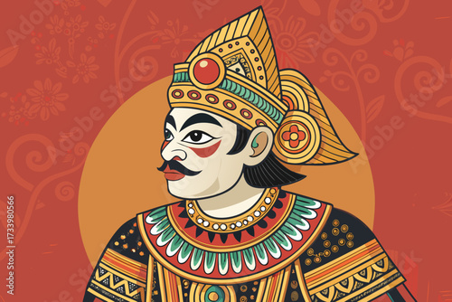 Showcasing Wayang Golek Wooden Puppet With Ornate Costume Elegant Professional Photo