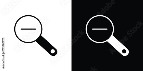 Zoom out icons set. vector icons designed in filled style