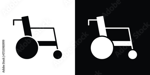 Wheelchair icons set. vector icons designed in filled style