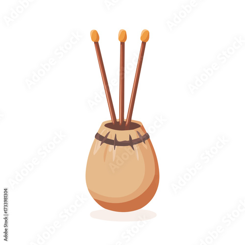 Drumstick Bag, flat style 2D vector image, isolated on a white background