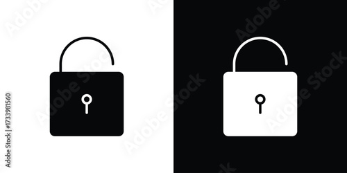 Unlock icons set. vector icons designed in filled style