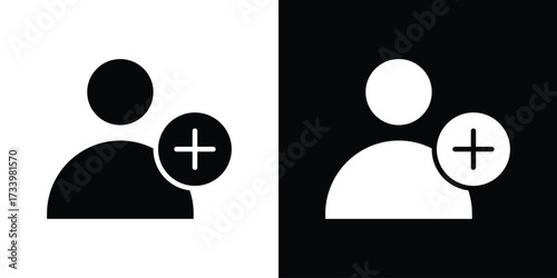 User add icons set. vector icons designed in filled style