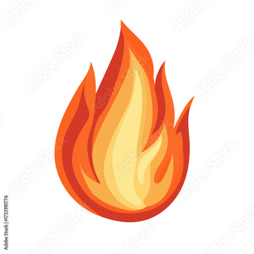 Modern flat 2D vector illustration of Flaming Katy, clean and minimal design, isolated on white background.