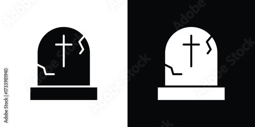 Tombstone icons set. vector icons designed in filled style