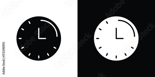 Time quarter past icons set. vector icons designed in filled style