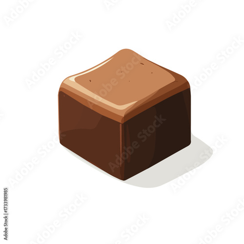 Minimal flat vector of a Fudge, 2D icon-style illustration on white background