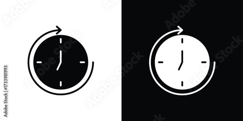 Time forward icons set. vector icons designed in filled style