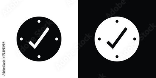 Time check icons set. vector icons designed in filled style