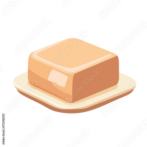 Halva, 2D flat vector illustration, simple and modern style, isolated on a plain white background.