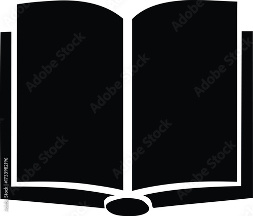 Open book icon black silhouette symbol knowledge learning literature reading wisdom education information