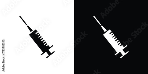 Syringe icons set. vector icons designed in filled style