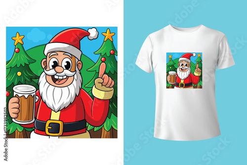 Ho Ho Ho - text with symbols. Santa, reindeer and snowman with threesome. Funny Merry Christmas quote.