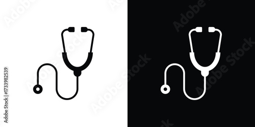 Stethoscope icons set. vector icons designed in filled style